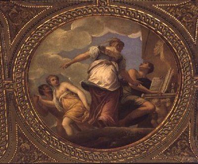 Allegory of Study (loftsmaleri) af Giambattista Zelotti