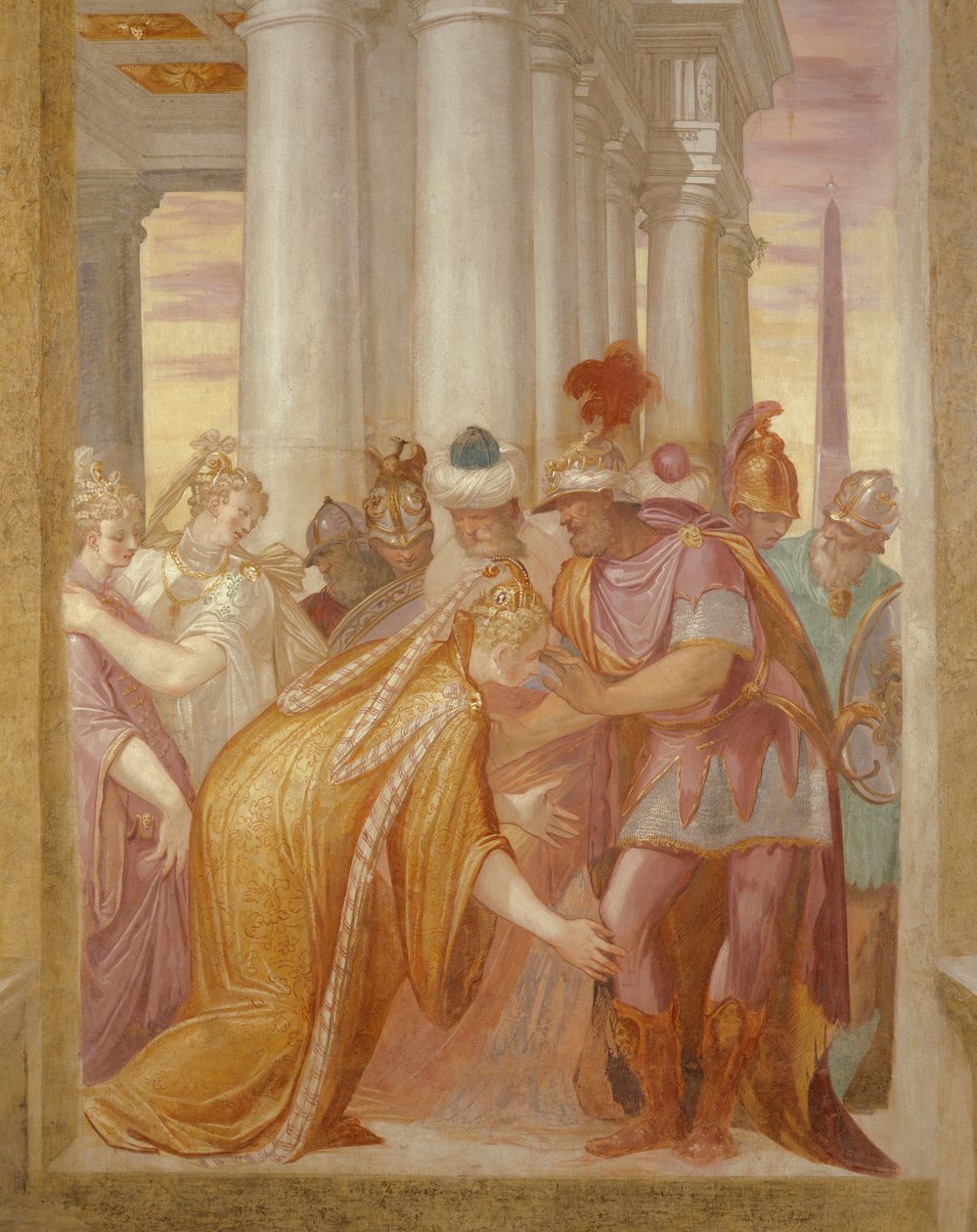 Centralvæg, der forestiller Sophonisba, der anmoder om hjælp fra Massinissa af Giambattista 1526 78 Zelotti
