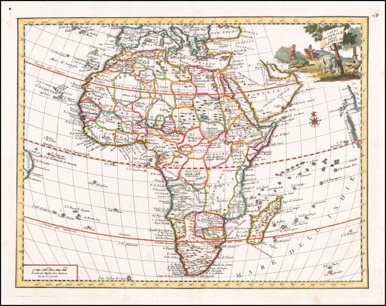 1740-kort over Afrika af Giambattista Albrizzi af Giambattista Albrizzi