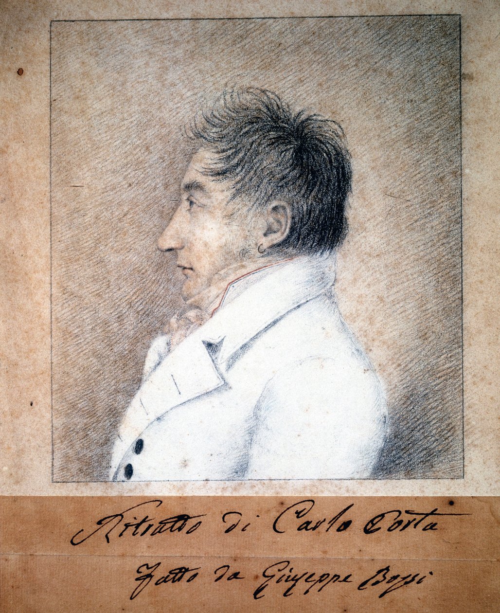 Portræt af Carlo Porta (1775 - 1821) af G. Bassi. af Giambattista Bassi