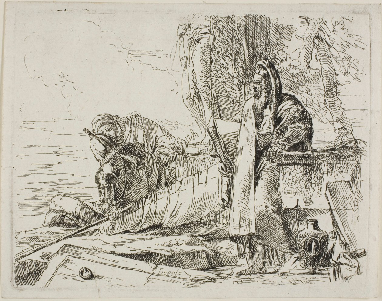 Stående filosof og to andre figurer, fra Capricci af Giambattista Tiepolo