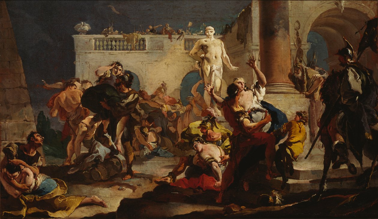 De sabinske kvinders voldtægt, 1718-1719. af Giambattista Tiepolo
