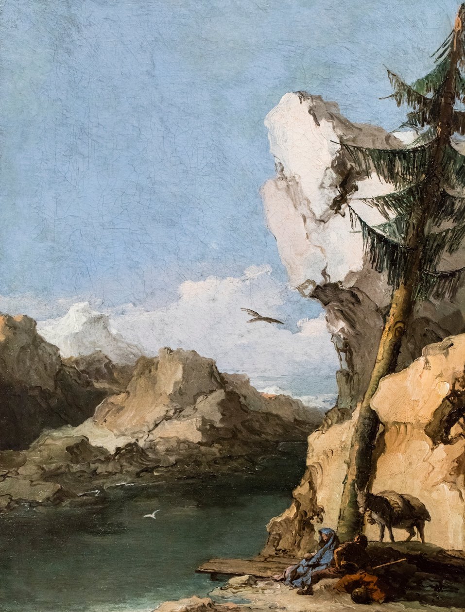 Hviler under flugten til Egypten, ca. 1762/70 (Olie på lærred) af Giambattista & Tiepolo Giandomenico (1727-1804) Tiepolo