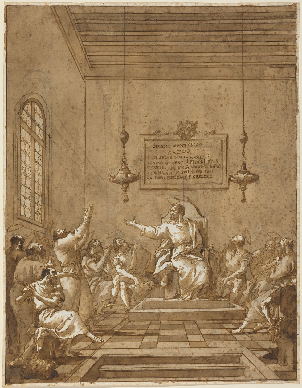 Den apostolske trosbekendelse af Giambattista & Tiepolo Giandomenico (1727-1804) Tiepolo