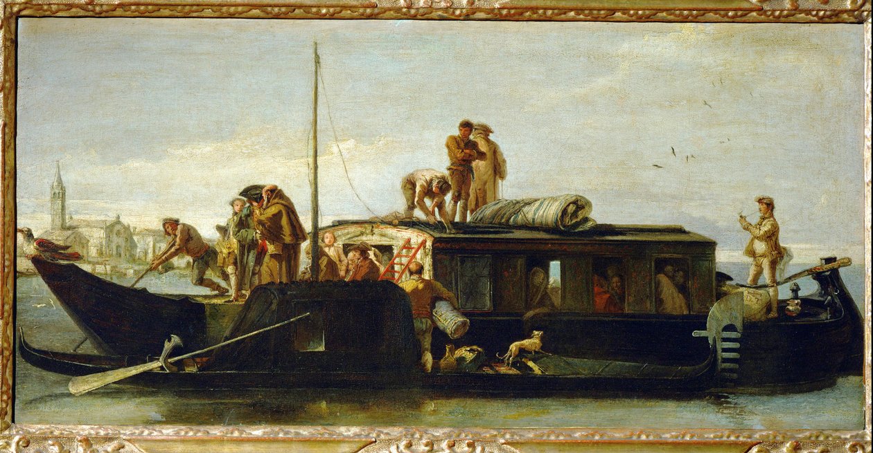 Venetiansk postbåd af Giambattista & Tiepolo Giandomenico (1727-1804) Tiepolo