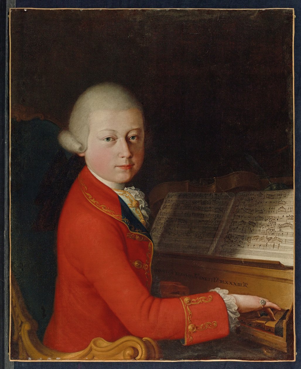 Portræt af Wolfgang Amadeus Mozart på 13 år i Verona af Giambettino (attr. to) Cignaroli