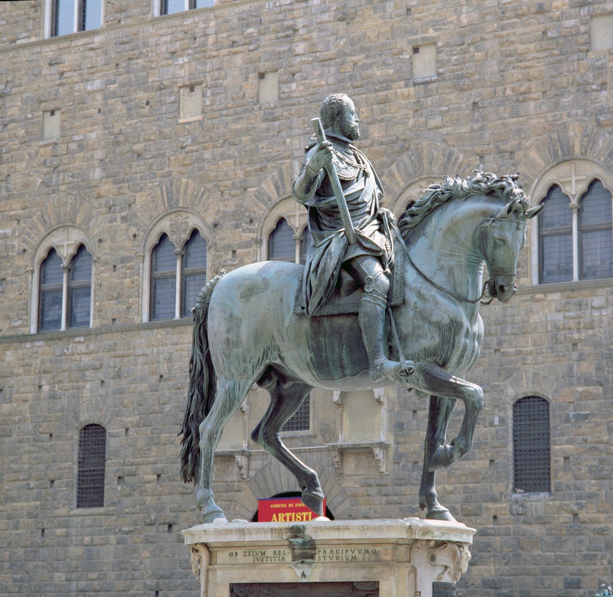 Rytterstatue af Cosimo I, storhertug af Toscana (1541-87) 1587-93 (bronze) (se også 97650) af Giambologna