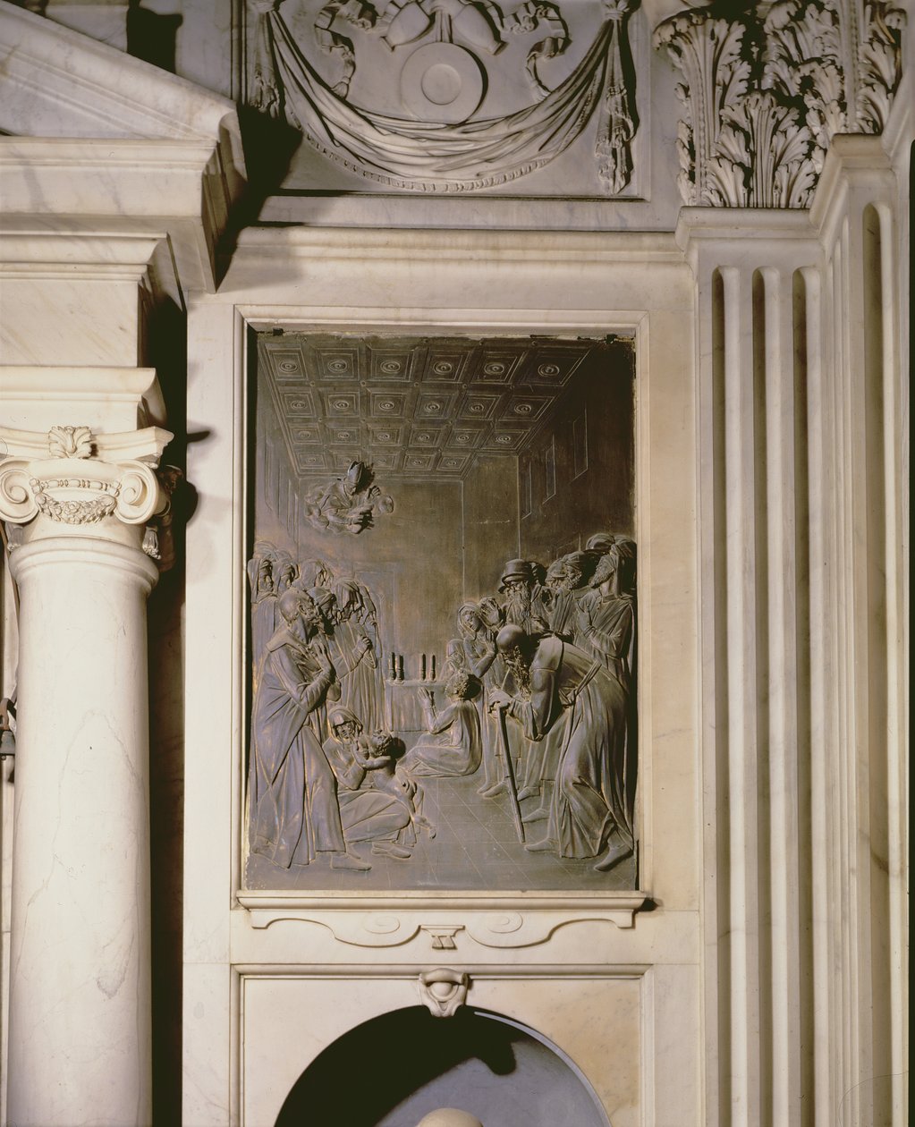 Sankt Antonius bringer en dreng tilbage til livet, relief fra Salviati-kapellet (bronze) af Giambologna