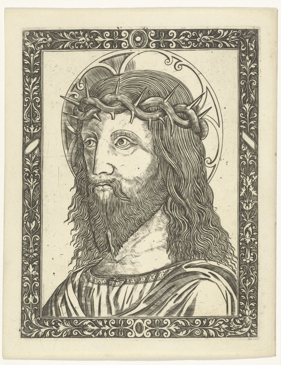 Kristi hoved med tornekrone i ramme af Giampietrino Birago (attributed to)