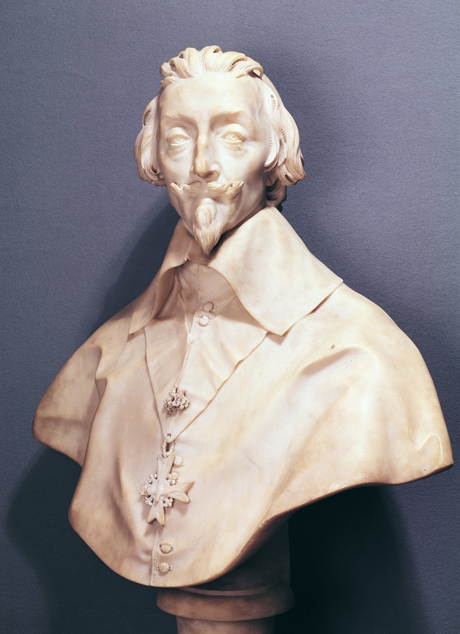 Buste af kardinal Richelieu (1585-1642) ca.1642 (marmor) af Gian Lorenzo Bernini