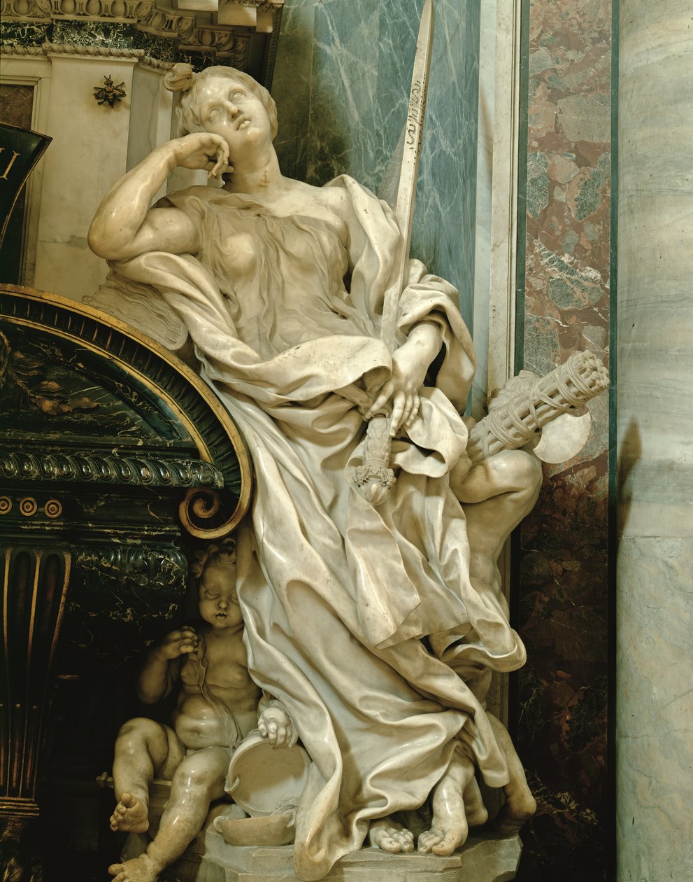 Velgørenhed fra monumentet for Urban VIII (1623-44) (marmor) af Gian Lorenzo Bernini