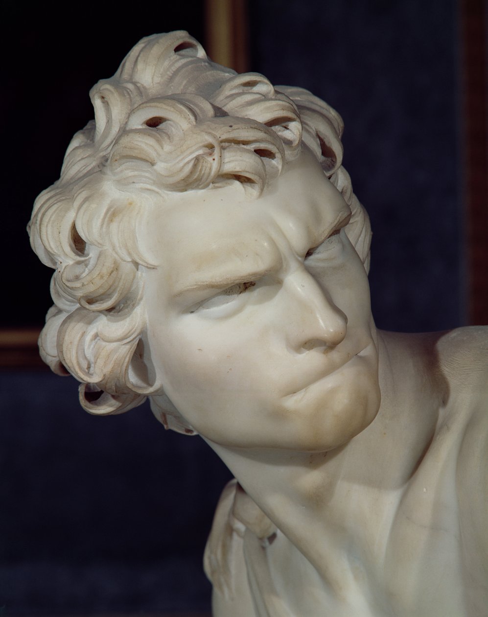 David, detalje af hovedet, 1623-23 marmor af Gian Lorenzo Bernini