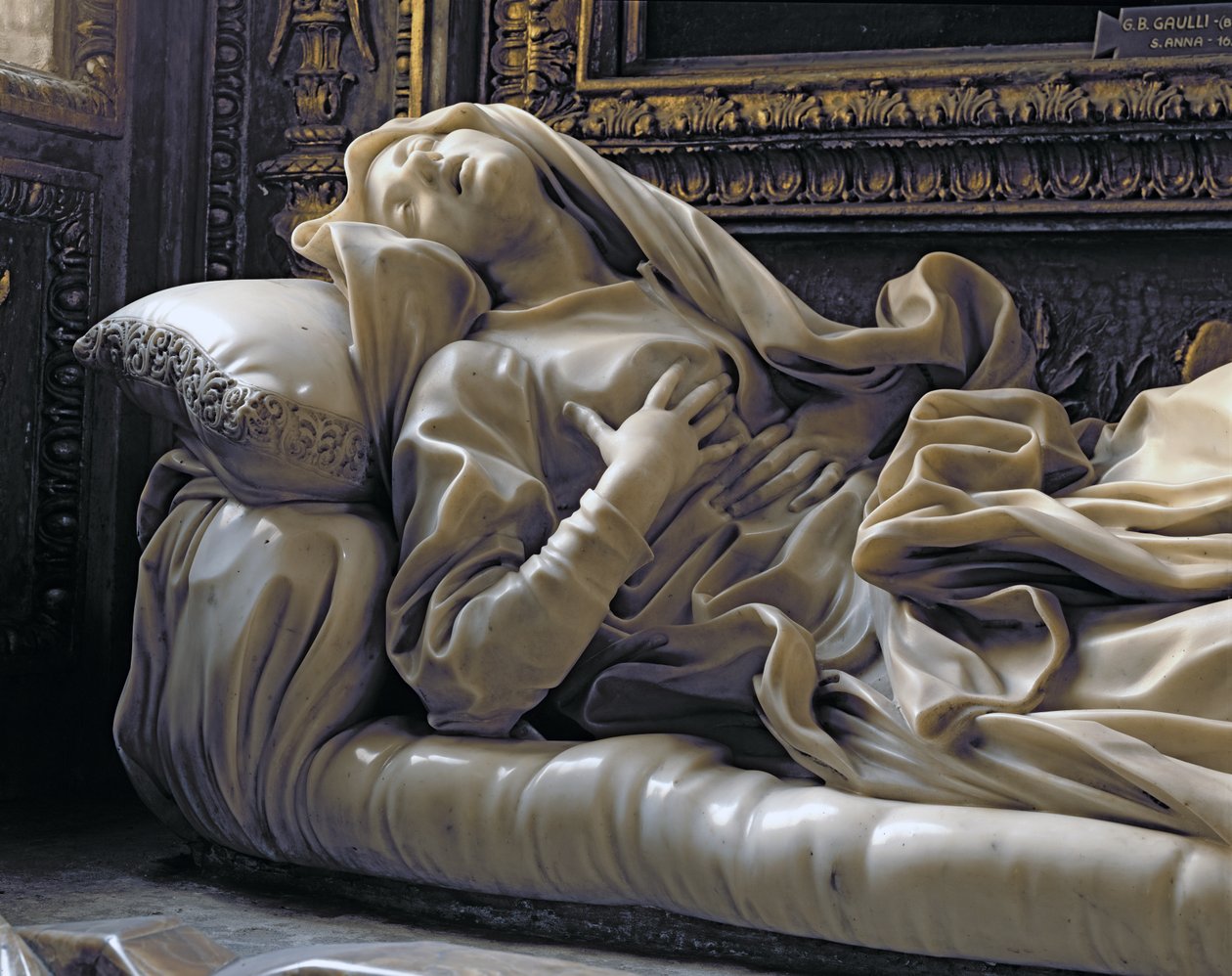 Den salige Ludovica Albertonis død, fra Altieri kapellet, 1674 (marmor) af Gian Lorenzo Bernini
