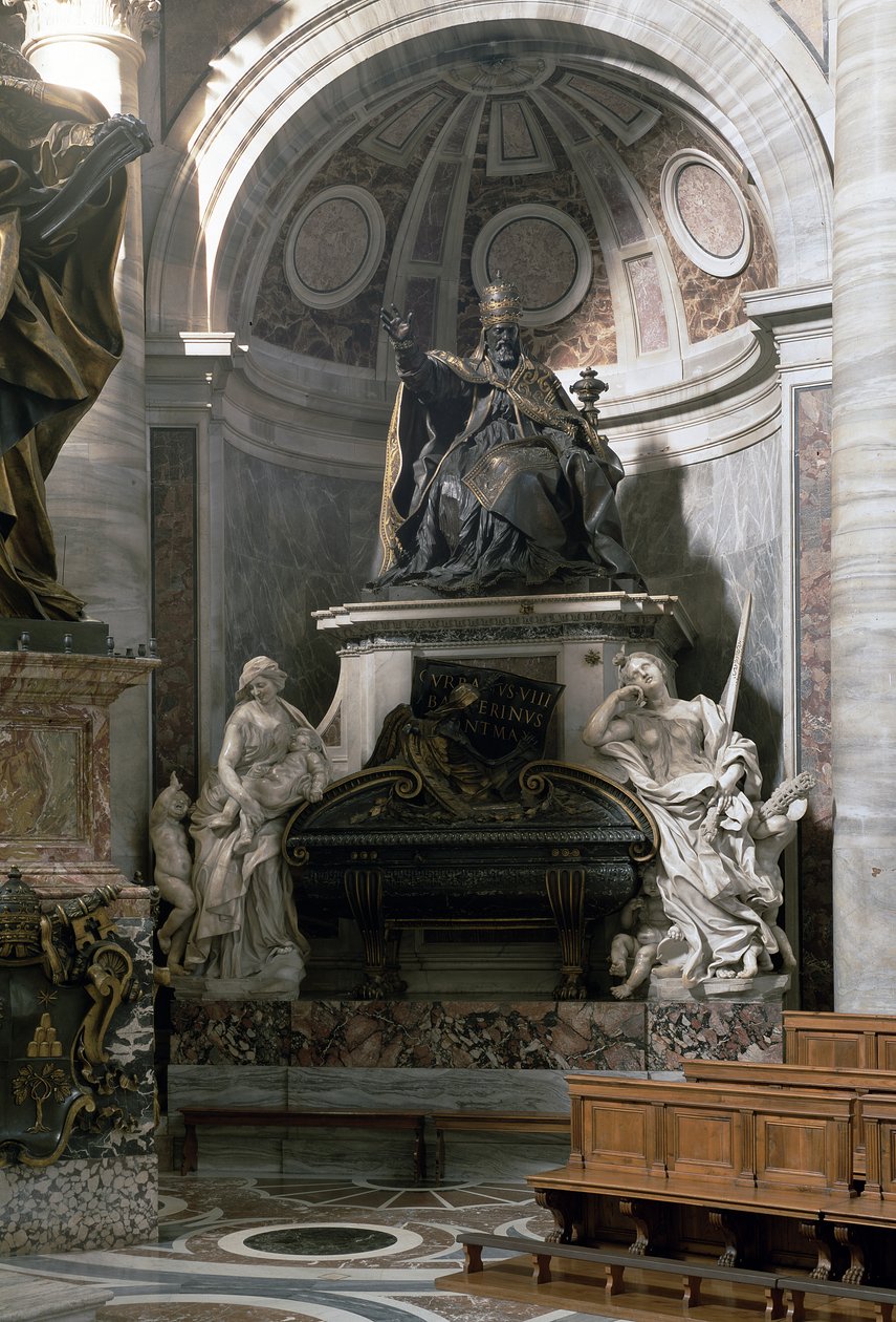 Monument til Urban VIII (1623-44) med figurerne af Næstekærlighed og Retfærdighed af Gian Lorenzo Bernini