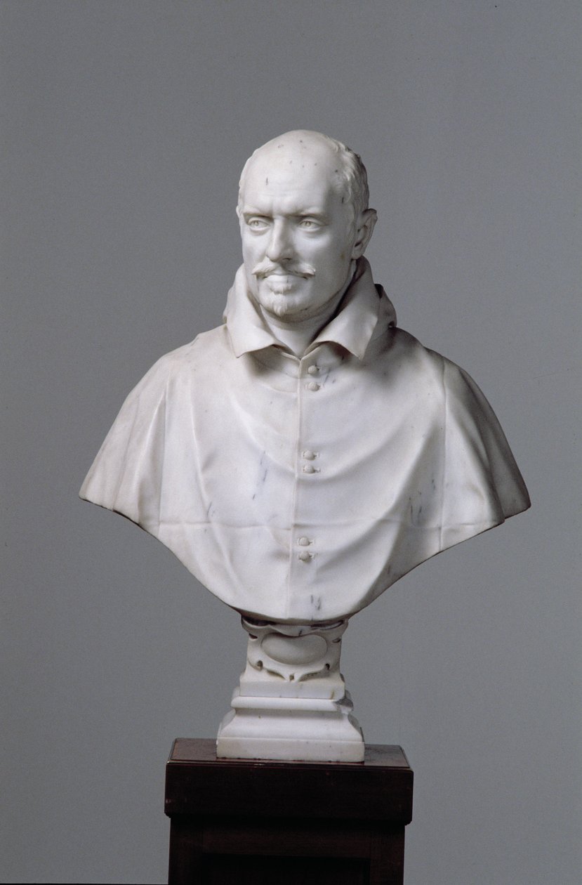 Portræt af Alessandro Damasceni-Peretti-Montalto, 1622-23 (marmor) (se også 149093) af Gian Lorenzo Bernini