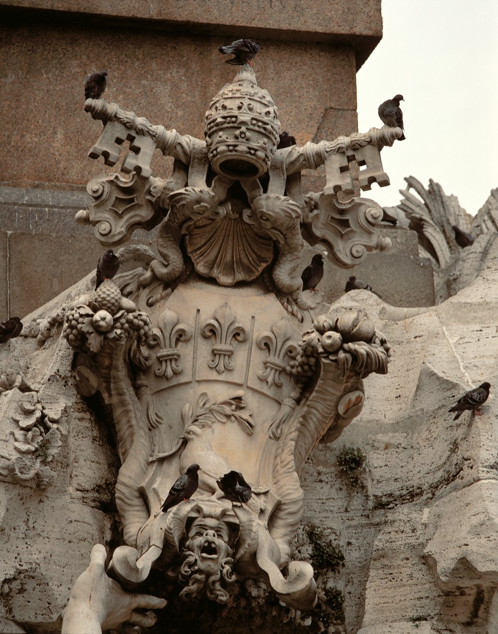 The Fountain of the Four Rivers, detalje af Innocent X