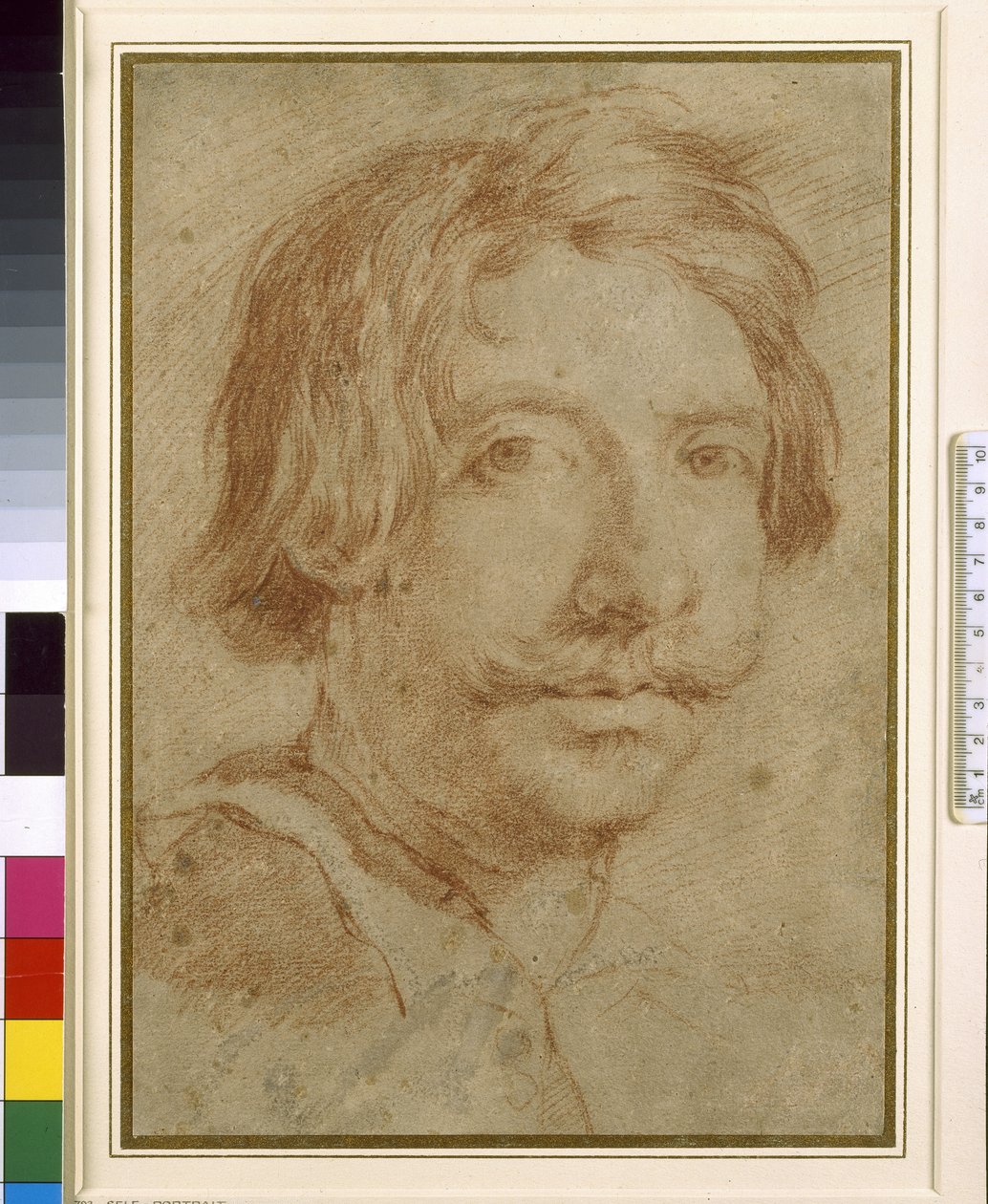 Det såkaldte selvportræt, 1600-tallet (rødt kridt på papir) af Gian Lorenzo Bernini