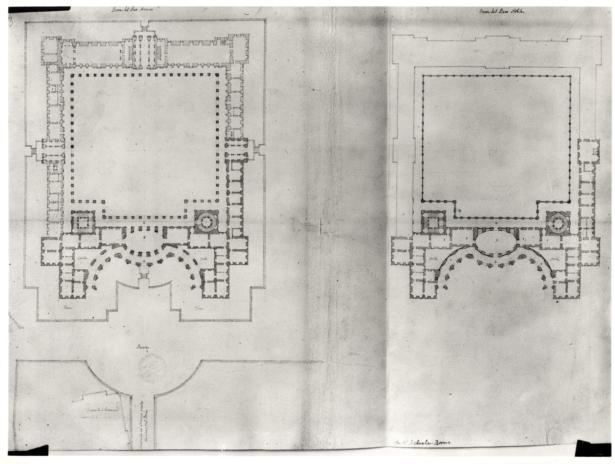 To planer for det første projekt for Louvre, fra 