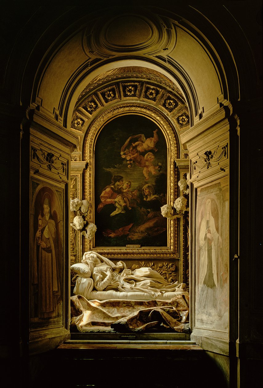 Udsigt over Altieri-kapellet med den salige Ludovica Albertonis død, 1675 af Gian Lorenzo Bernini