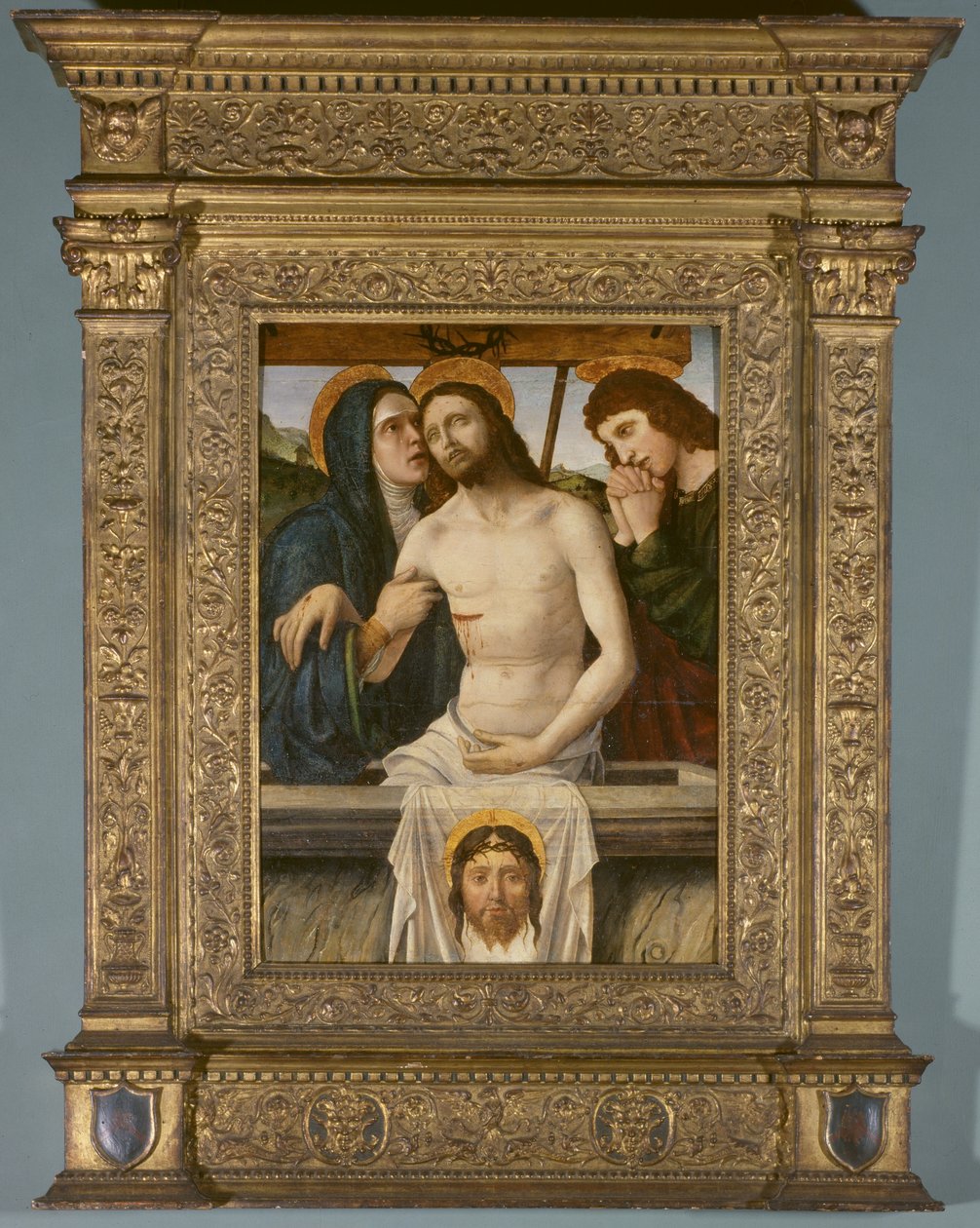 Klagesangen over den døde Kristus (tempera på panel) af Gian Francesco de attr.to Maineri