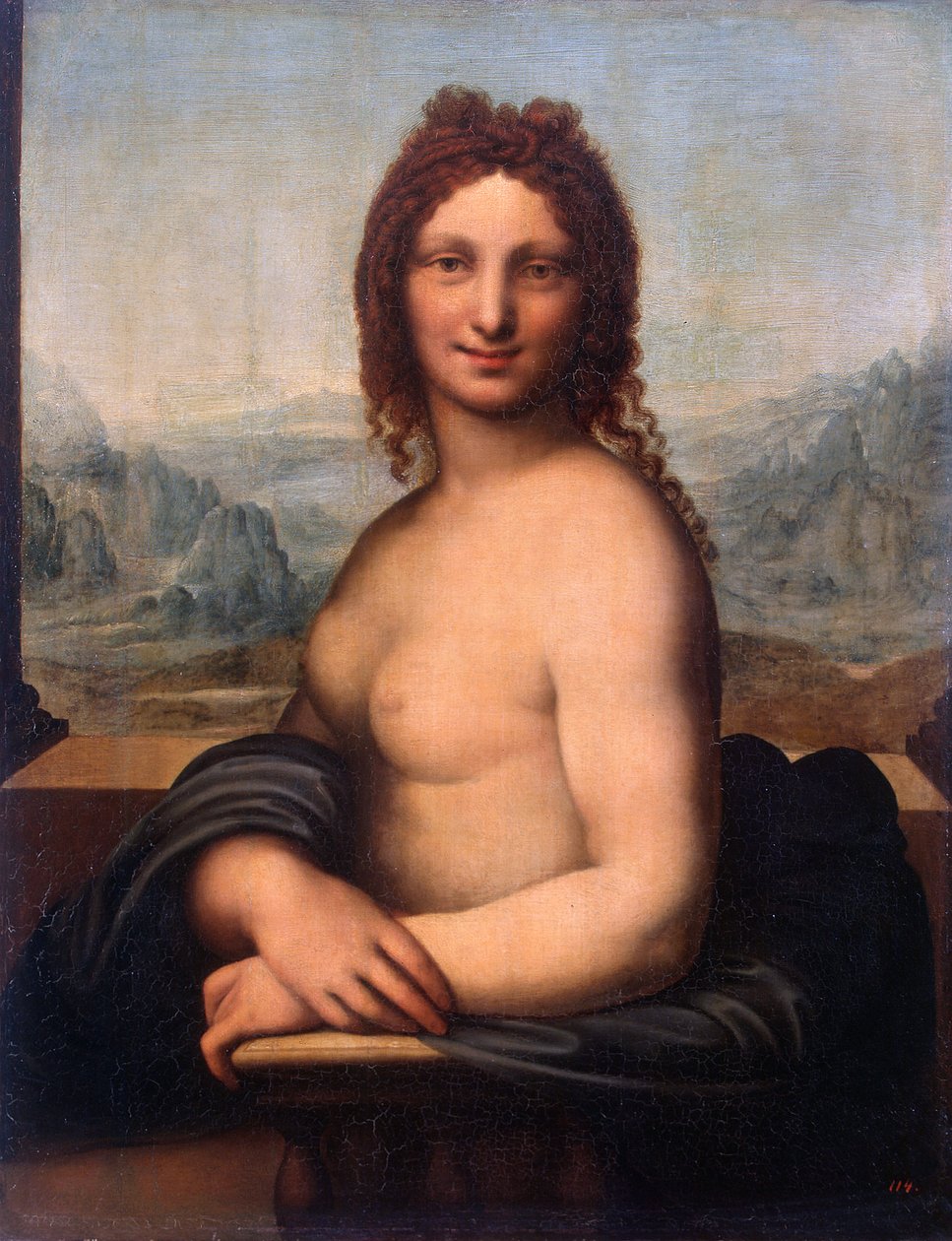 "Portræt af en nøgen kvinde" (Mona Vanna eller monna) Maleri af Gian Giacomo Caprotti (Salai) (1480-1524) State Hermitage, Sankt Petersborg af Gian Giacomo Caprotti