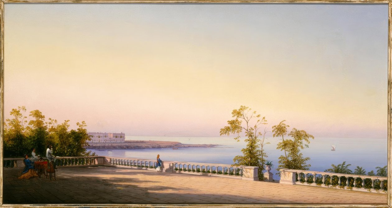 Gian Gianni, På terrassen / maleri, 1874 af Gian Gianni