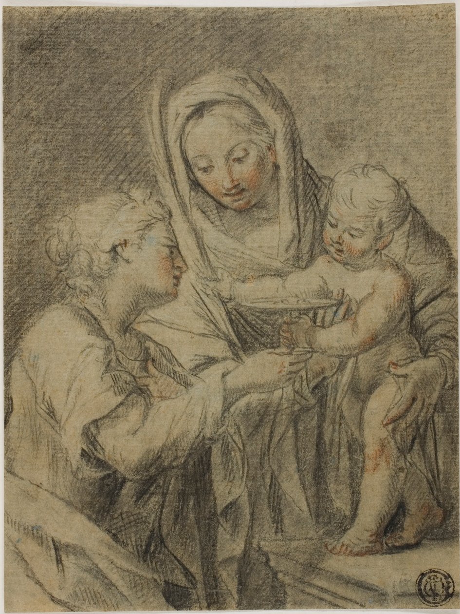 Jomfru og barn med Sankt Lucia af Gian Girolamo Bonesi