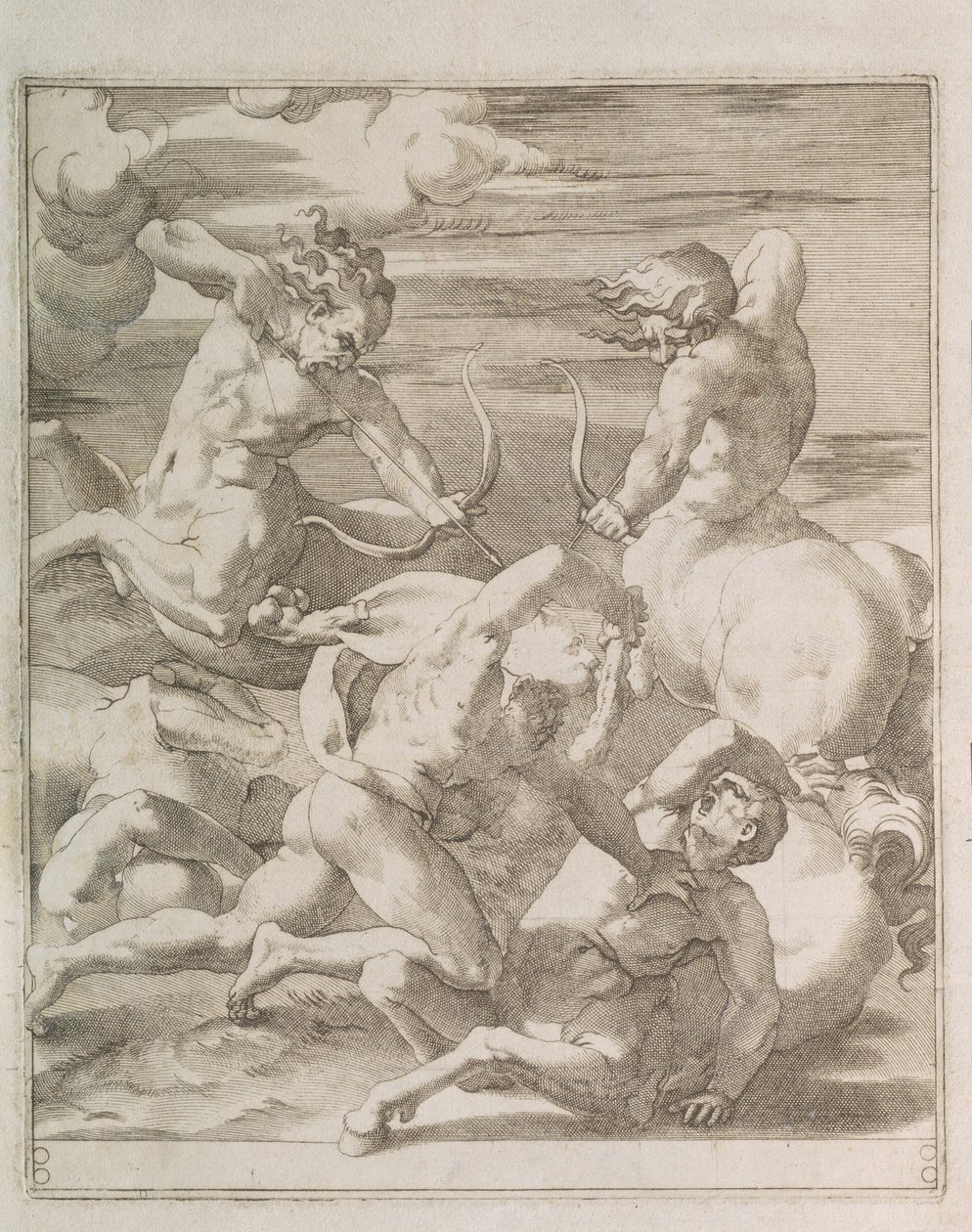 Slaget mellem Hercules og Kentaurer, 1527 af Gian Jacopo Caraglio