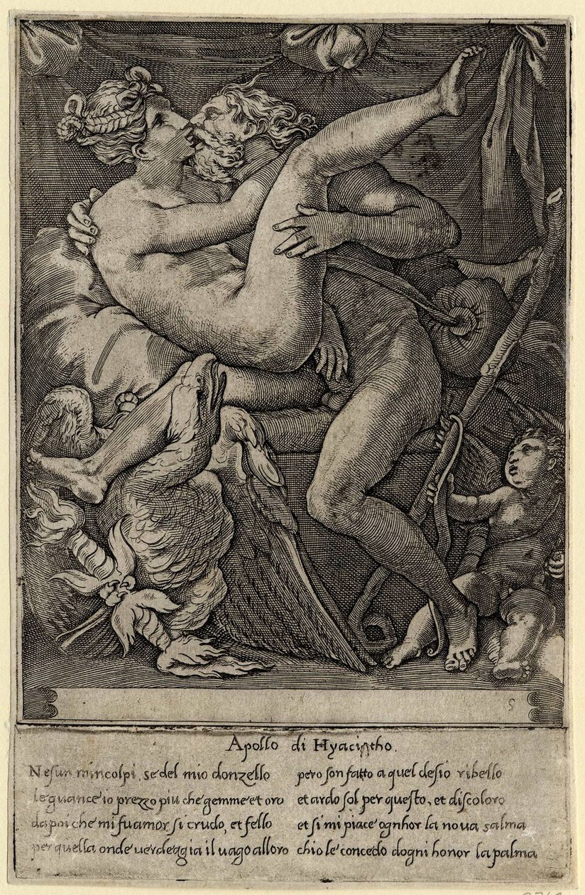 Jupiter og Mnemosyne efter Perino del Vaga, 1527 af Gian Jacopo Caraglio