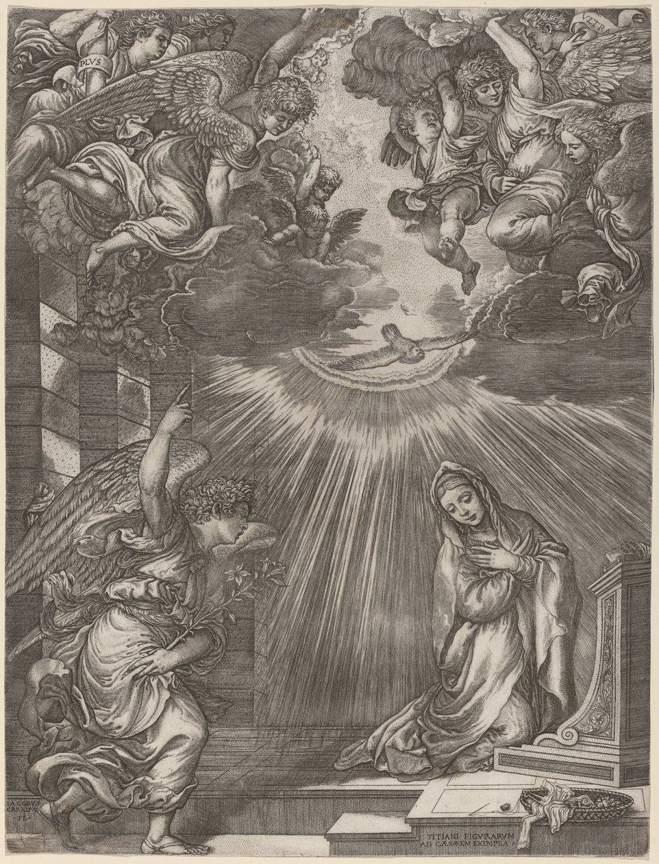 Bebudelsen af Gian Jacopo Caraglio after Titian