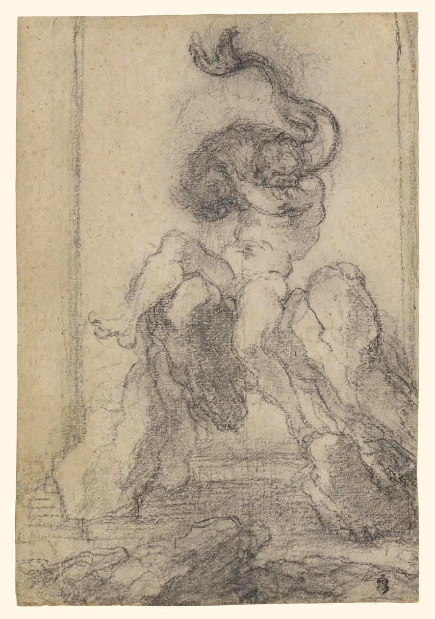 En marinegud med en delfin af Gian Lorenzo Bernini