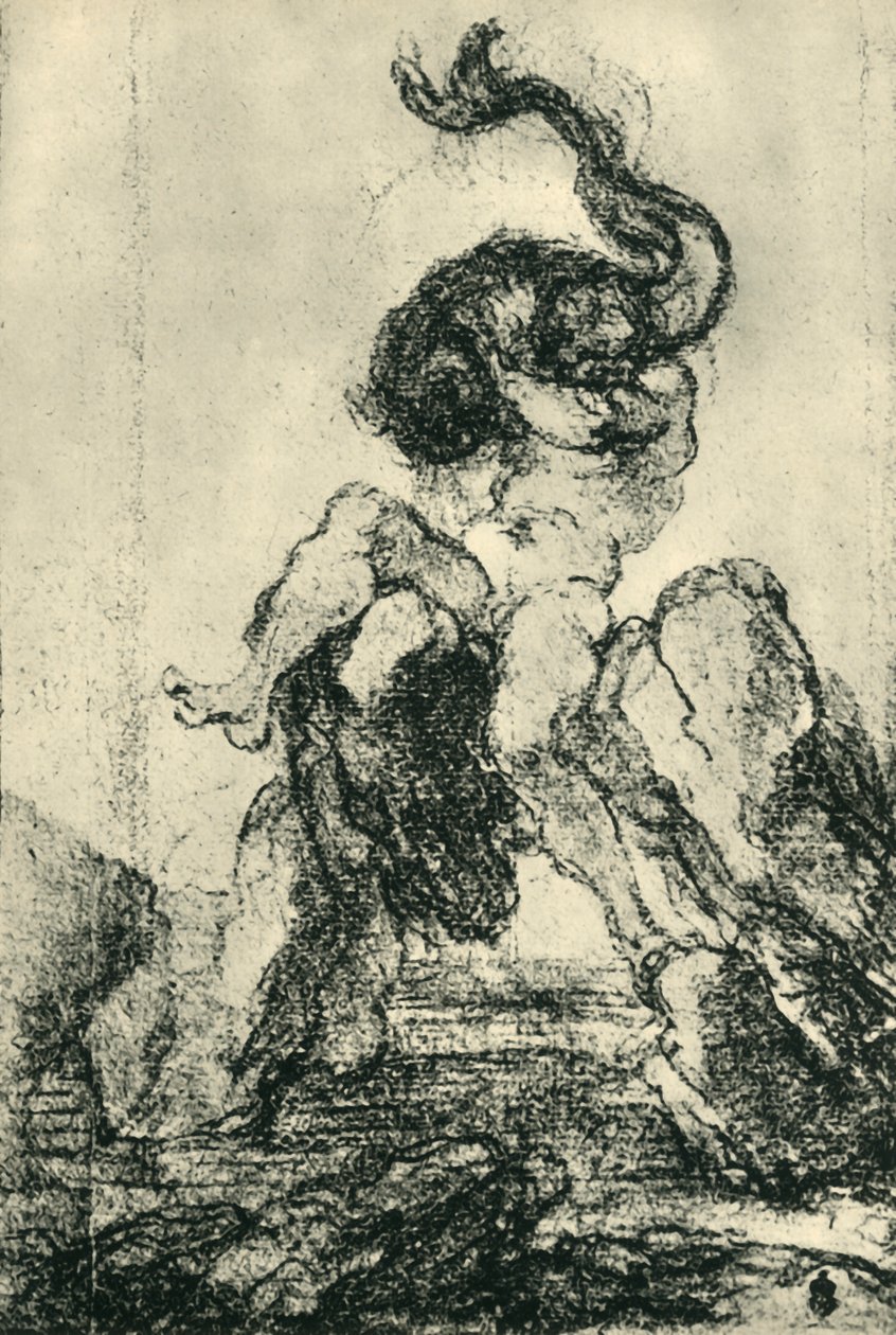 En marinegud med en delfin, 1652-1653, 1943. af Gian Lorenzo Bernini