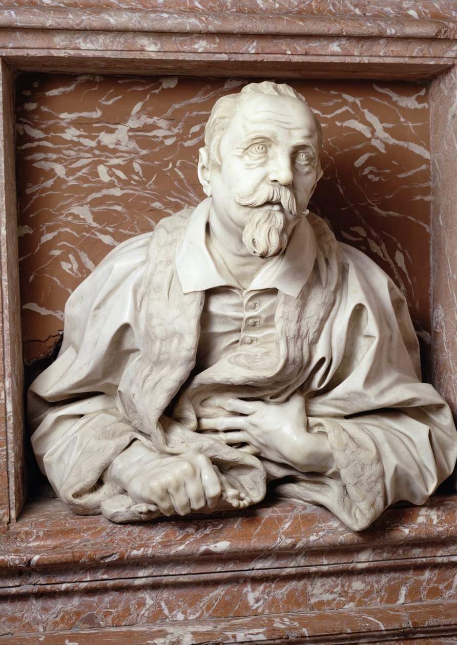 Buste af Gabrielle Fonseca (læge for pave Innocentius X) fra Fonseca-kapellet (marmor) (for detaljer se 98675) af Gian Lorenzo Bernini