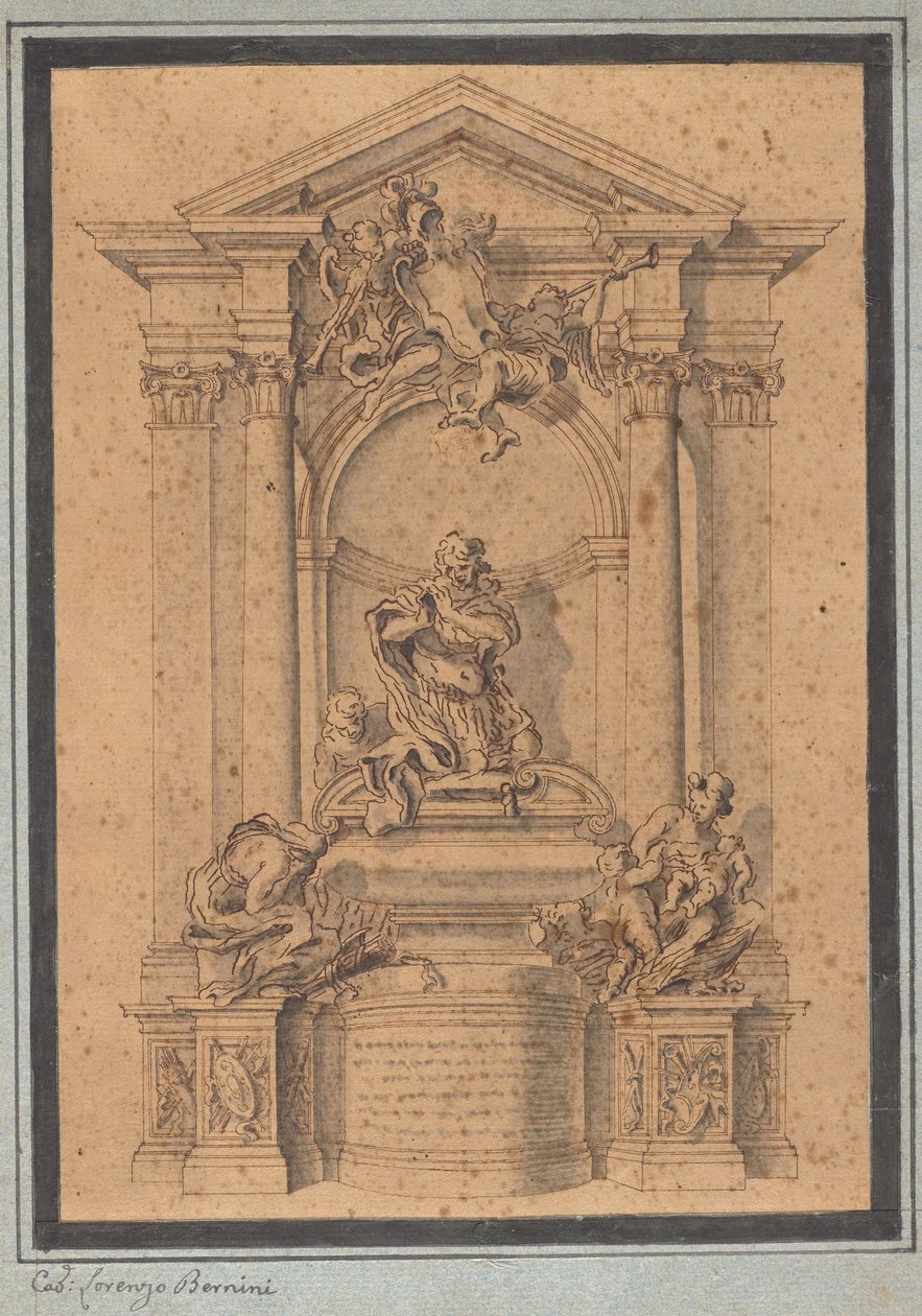 Entwurf für das Grabdenkmal eines Offiziers af Gian Lorenzo Bernini