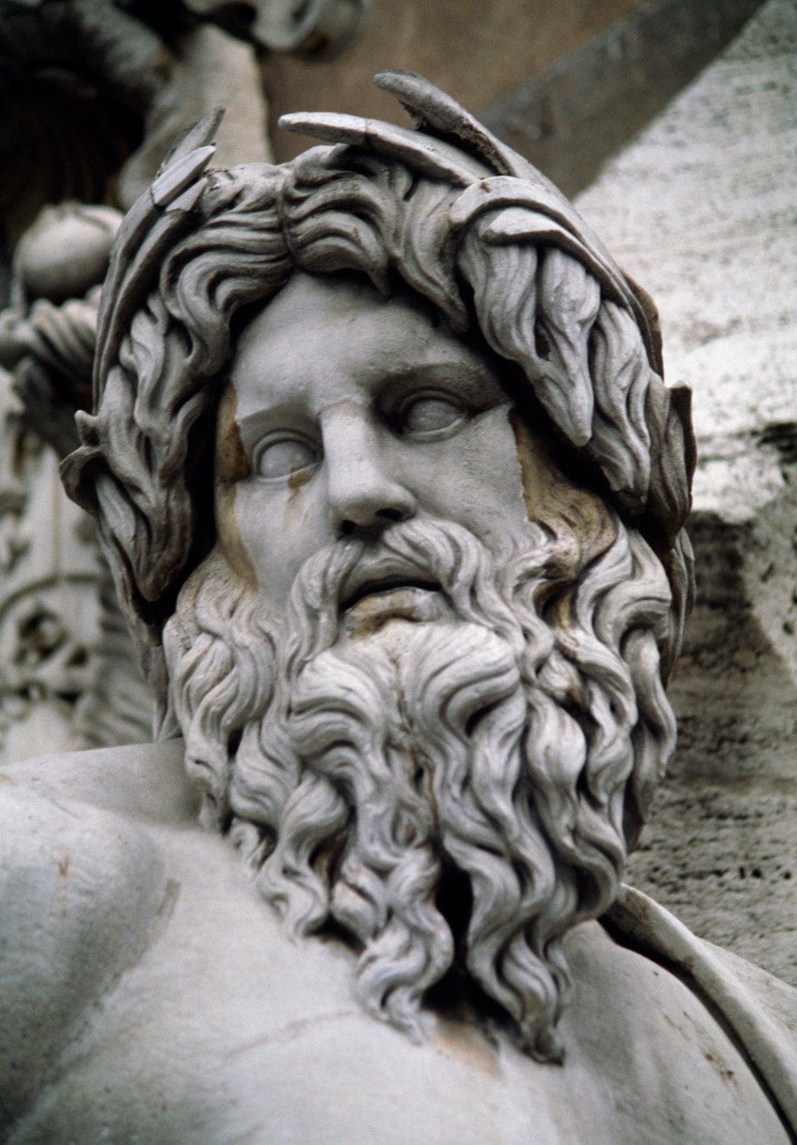 Personificering af Ganges-floden, Fountain of the Four Rivers (1500-tallet), designet af Gian Lorenzo Bernini (Napoli) af Gian Lorenzo Bernini