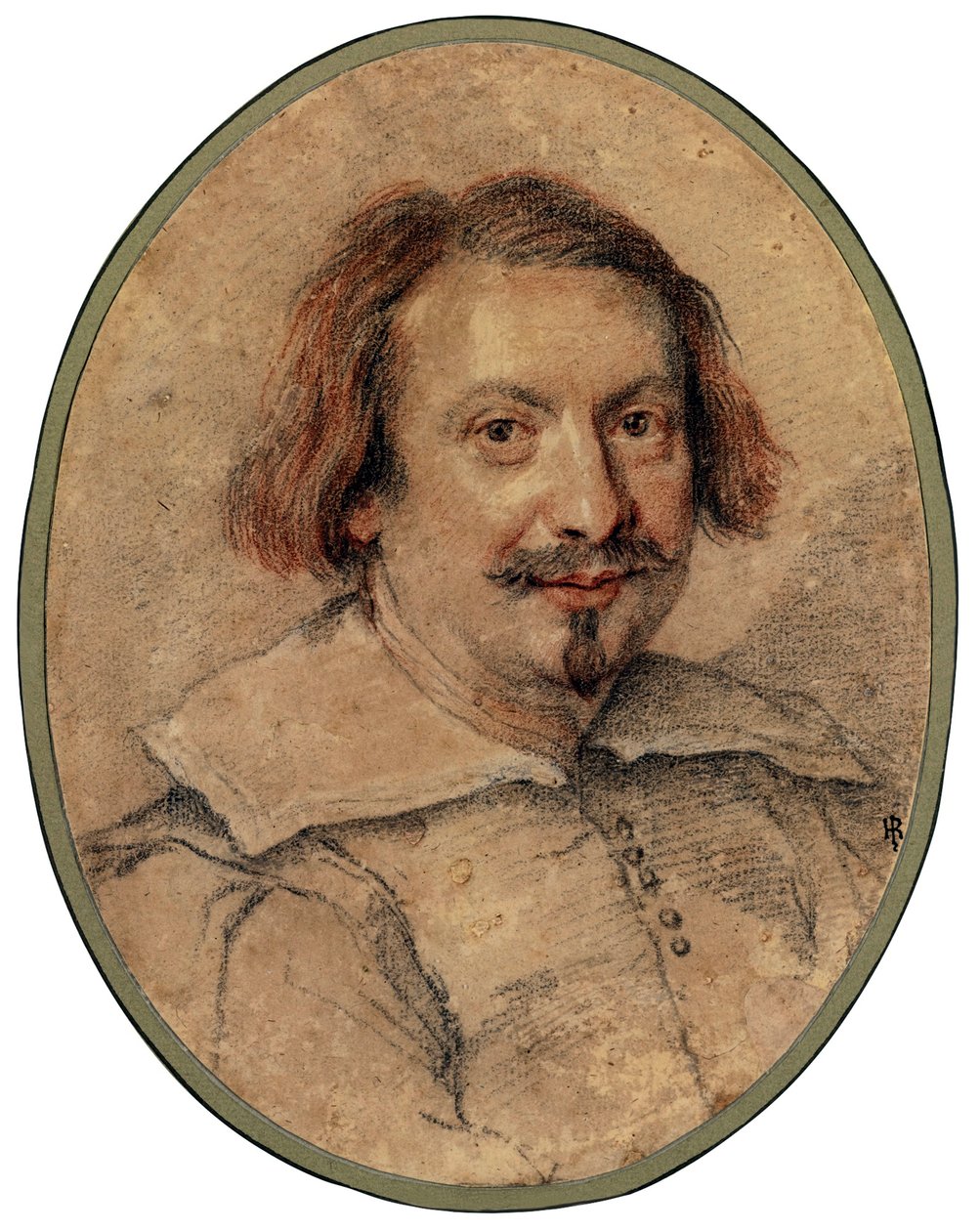 Portræt af Ottaviano Castelli par Bernini, Gianlorenzo (1598-1680), - Sort kridt og sangvin på papir, 24,5x19 - Privat samling af Gian Lorenzo Bernini