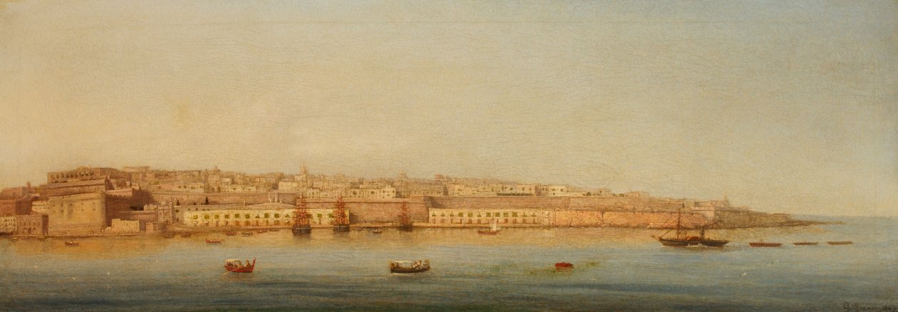 Grand Harbour, Valletta, 1869 af Giancinto Gianni