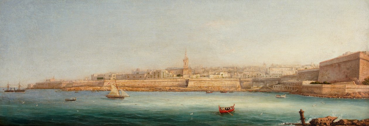 Udsigt over Valletta fra Manoel Island, 1869 af Giancinto Gianni