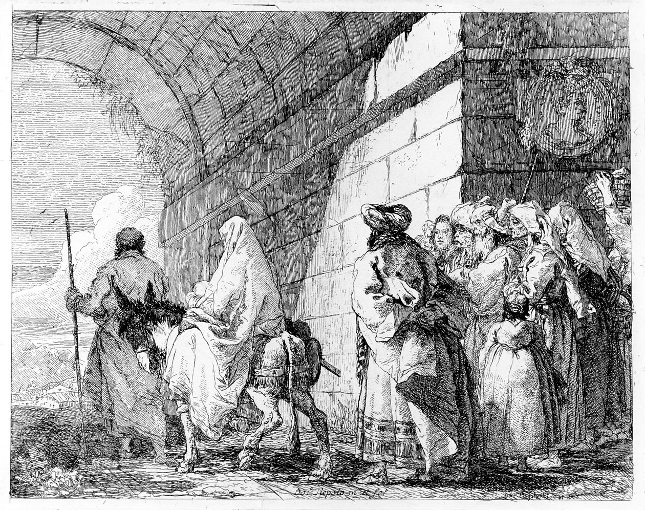 Flugten til Egypten, ca. 1750 af Giovanni Domenico Tiepolo