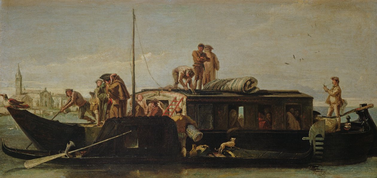 Venetiansk postpram, 176070 af Giovanni Domenico Tiepolo