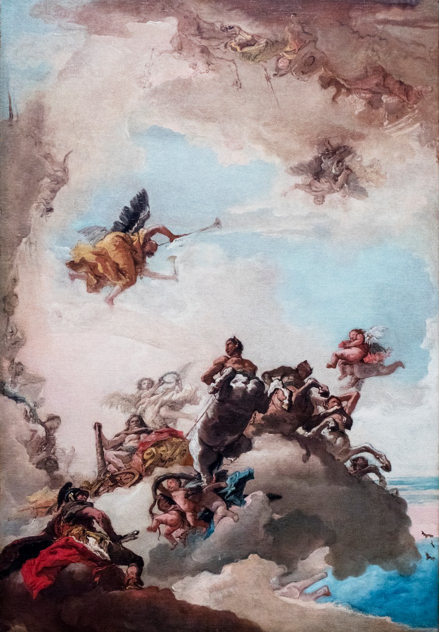 The Apotheosis of Hercules, mellem 1760-1762 (olie på lærred) af Giandomenico (1727-1804) Tiepolo