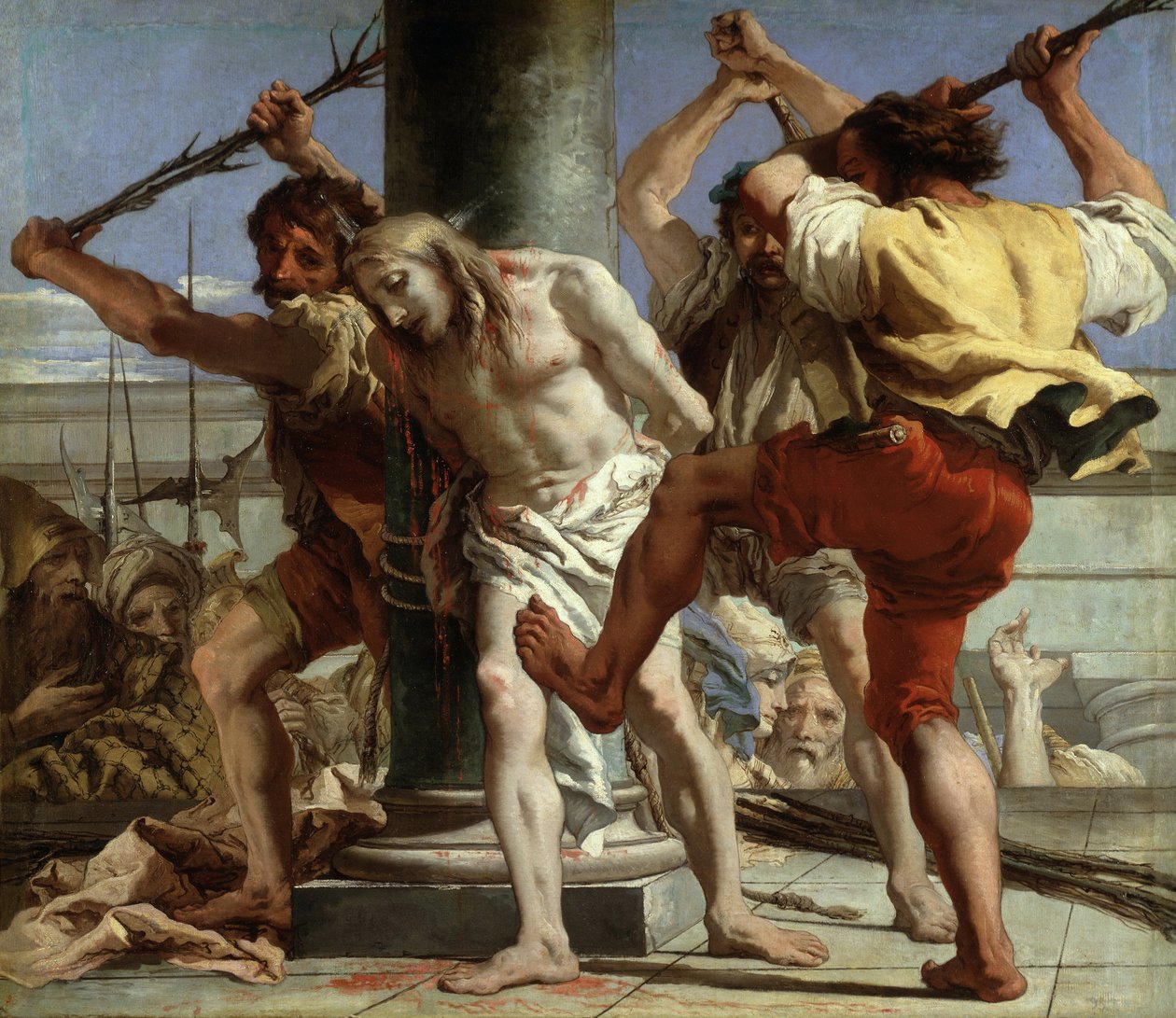 Le Christ a la Colonne - Kristus ved søjlen - Tiepolo, Giandomenico (1727-1804) - 1772 - Olie på lærred - 124x144 cm - Museo del Prado, Madrid af Giandomenico Tiepolo