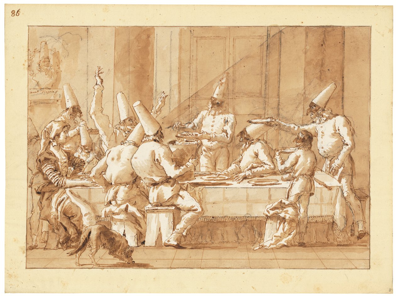 Punchinellos holder fest af Giandomenico (1727 1804) Tiepolo