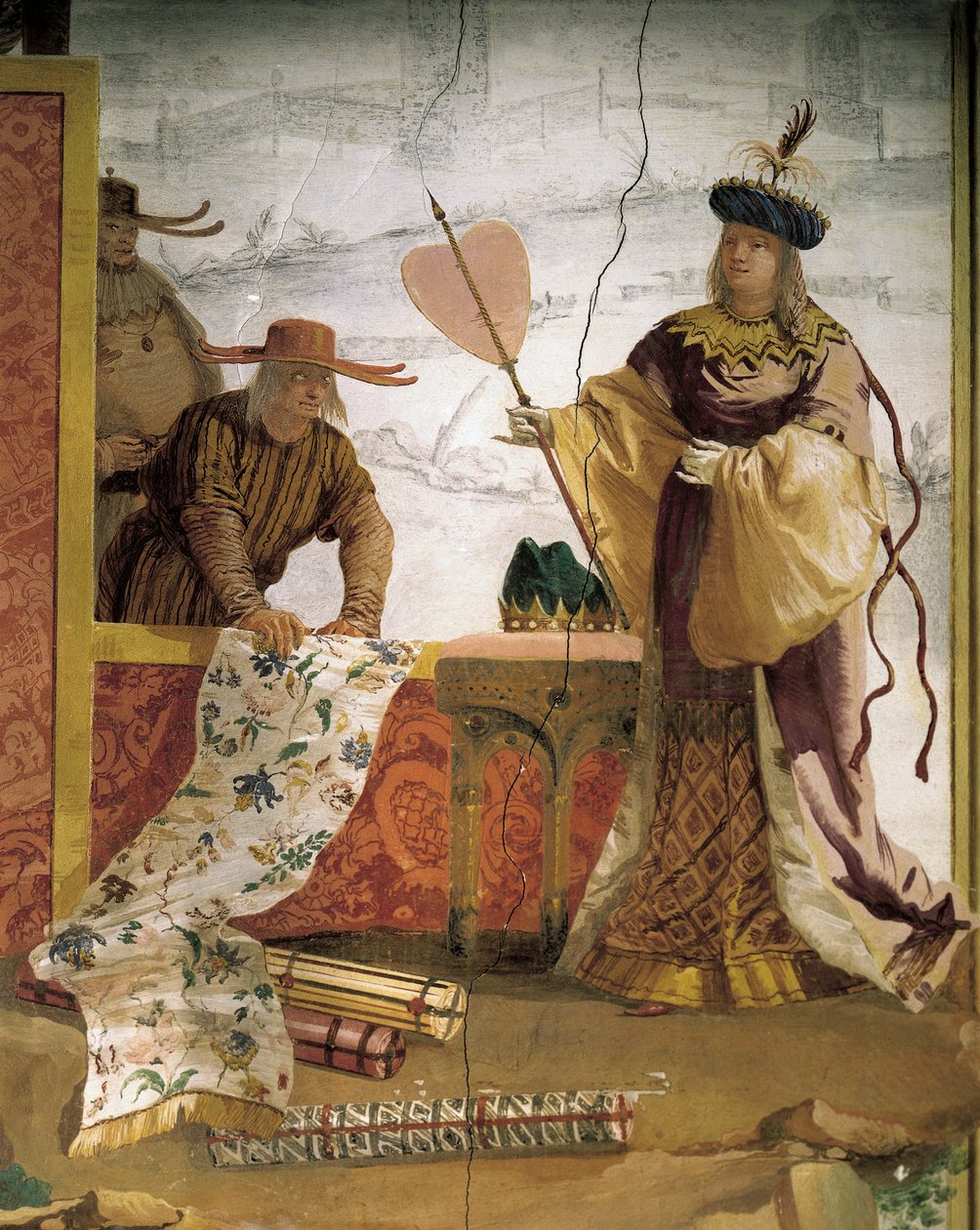 Den kinesiske tekstilhandler, af Giandomenico Tiepolo (1727-1804), fresco, Chinese Room in the Foresteria (gæstehus), Villa Valmarana 