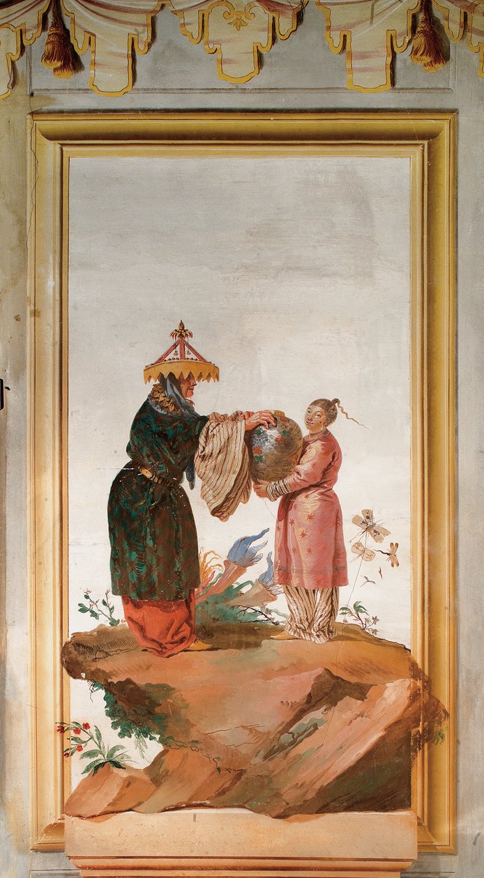 To figurer med en vase, fra det kinesiske rum i Foresteria af Giovanni Domenico Tiepolo