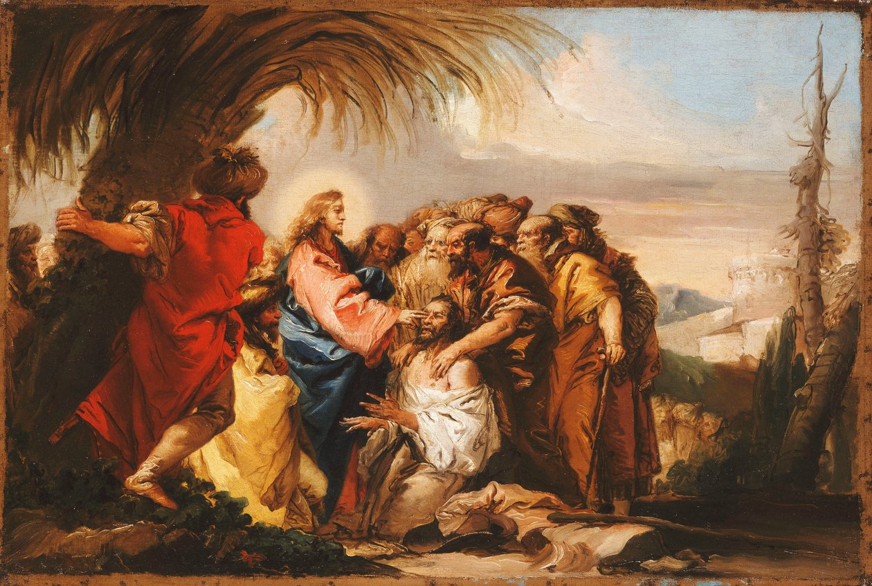 Kristus helbreder den blinde mand, ca. 1751 af Giovanni Domenico Tiepolo