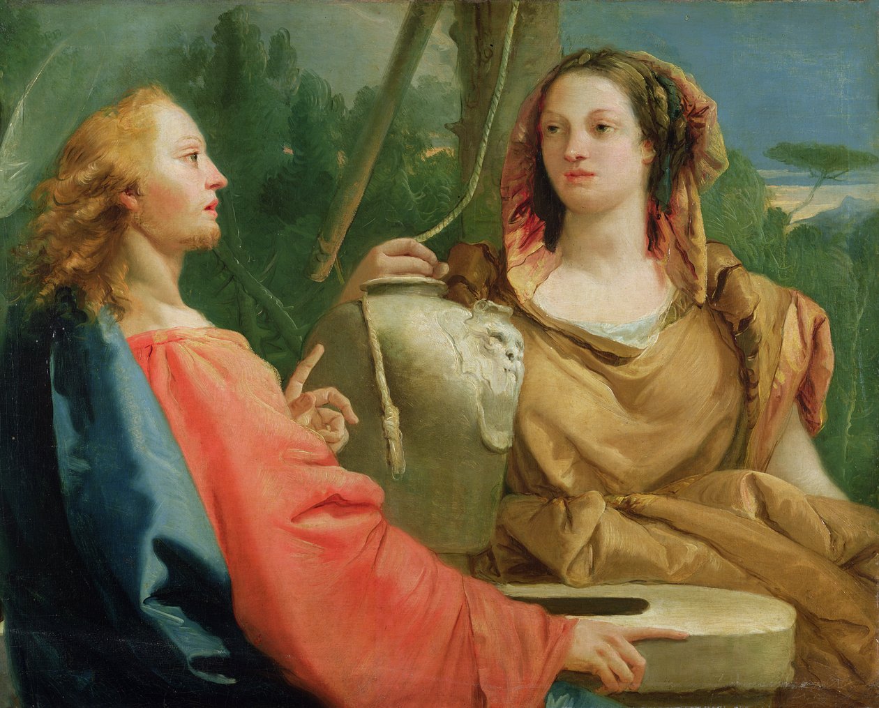 Kristus og den samaritanske kvinde af Giovanni Domenico Tiepolo