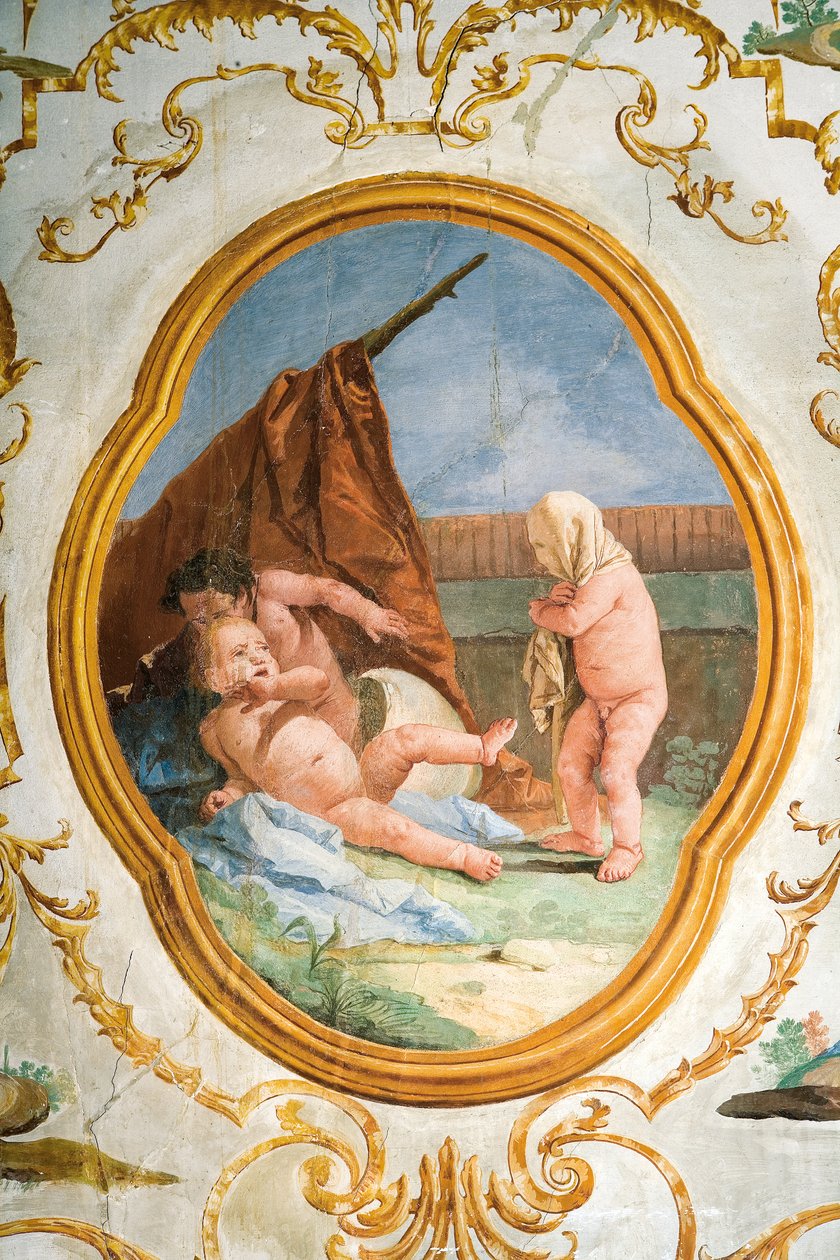 Fresko fra Putti-rummet, i Foresteria (gæstehus) 1757 af Giovanni Domenico Tiepolo