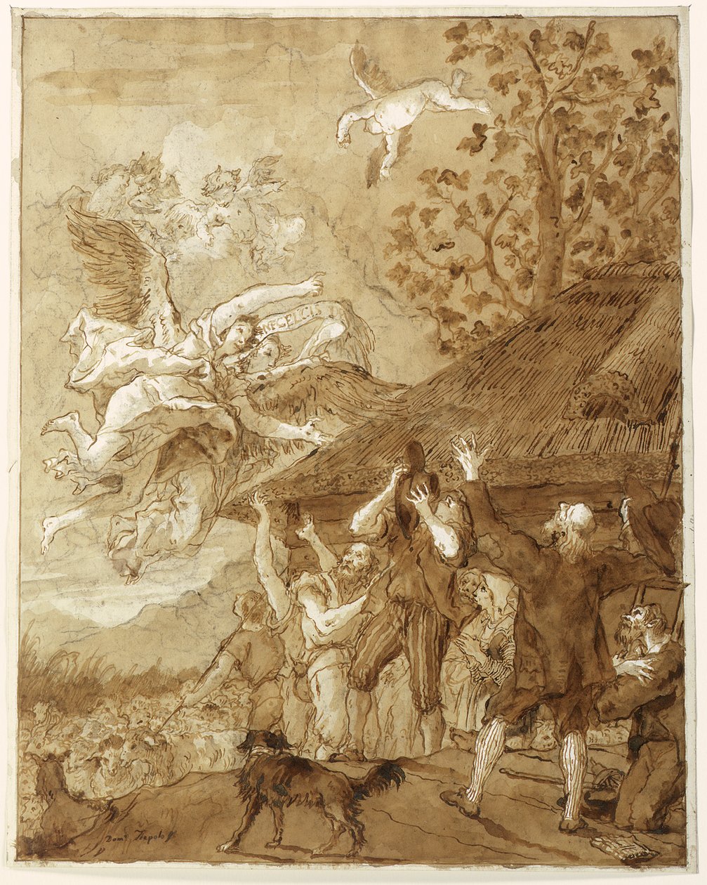 Hyrdernes Bebudelse af Giovanni Domenico Tiepolo