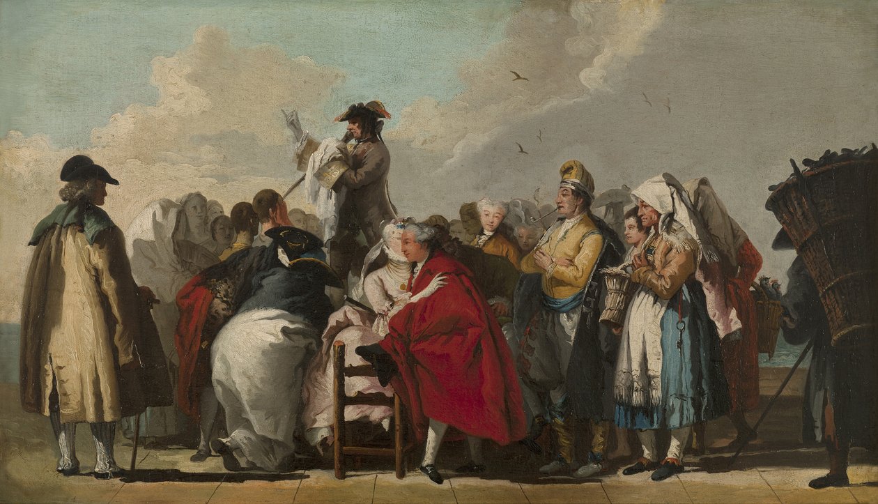 Den venetianske Charlatan, ca 1764-1765 af Giovanni Domenico Tiepolo